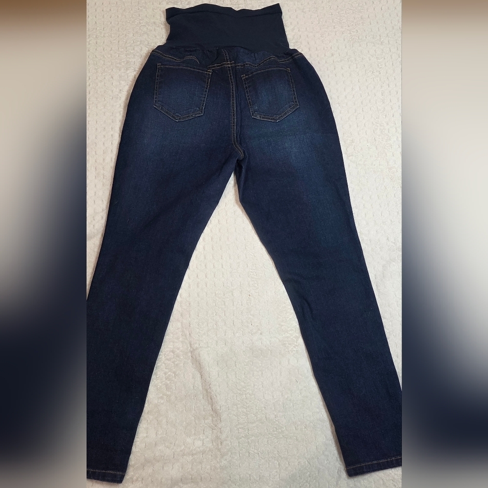Motherhood Maternity Jeans Size L Dark denim flare 5 pocket. - Picture 4 of 11